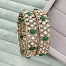 Rajwadi Collection Premium Pota Stone Bangles Set