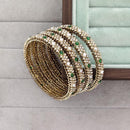 Rajwadi Collection Premium Pota Stone Bangles Set