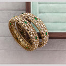 Rajwadi Collection Premium Pota Stone Bangles Set