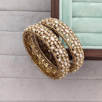 Rajwadi Collection Premium Pota Stone Bangles Set