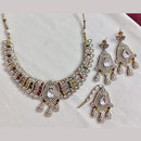 Rajwadi Collection Elegant Polki Kundan Stone Necklace Set