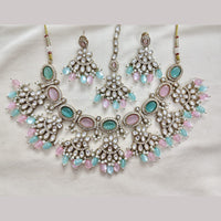 Rajwadi Collection Elegant Polki Kundan Stone And Beads Necklace Set