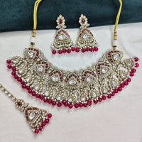 Rajwadi Collection Premium Pota Stone And Beads Necklace Set