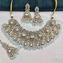 Rajwadi Collection Premium Pota Stone And Beads Necklace Set