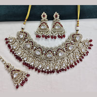 Rajwadi Collection Premium Pota Stone And Beads Necklace Set