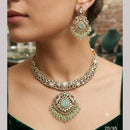 Rajwadi Collection Elegant Polki Kundan Stone And Beads Necklace Set