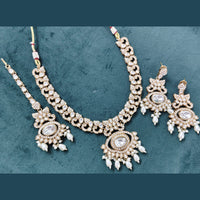 Rajwadi Collection Elegant Pota Stone Pearl And Beads Necklace Set