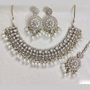 Rajwadi Collection Elegant Pota Stone Pearl And Beads Necklace Set