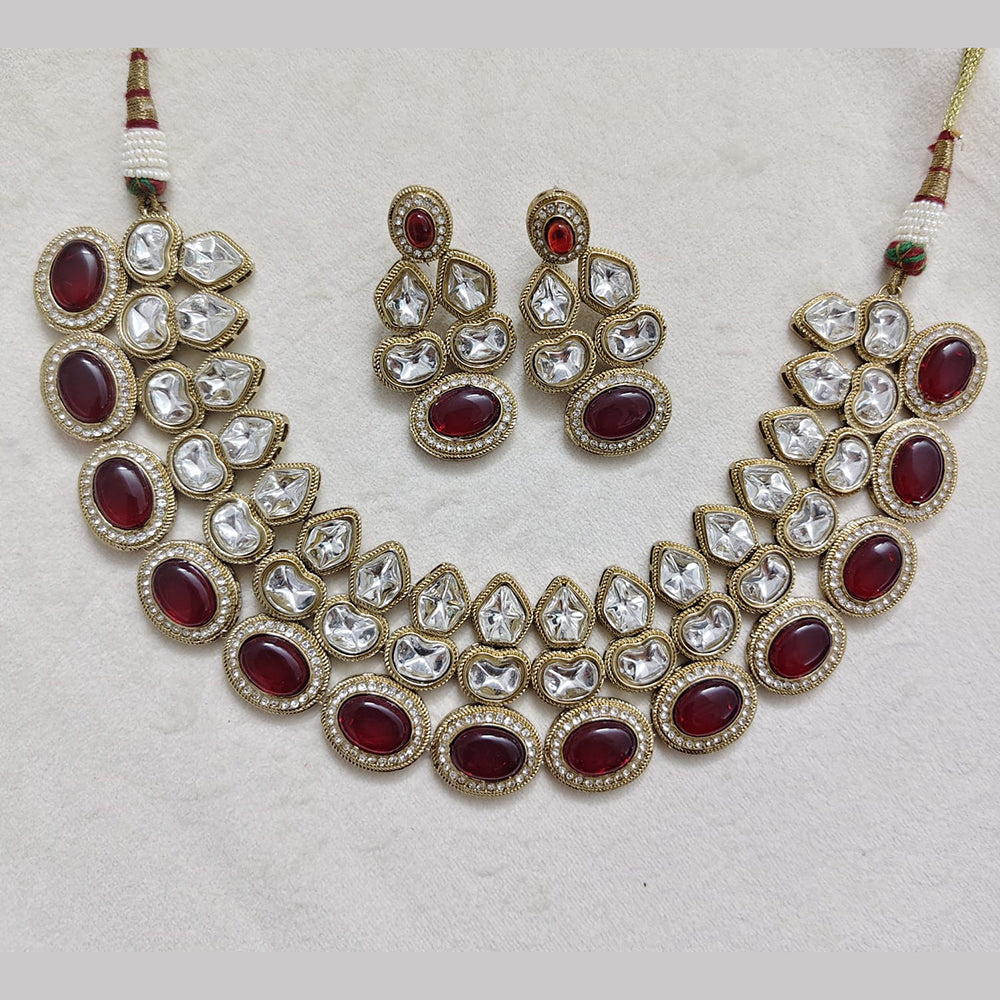 Rajwadi Collection Designer Polki Kundan Necklace Set