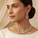 Rajwadi Collection Designer Polki Kundan And Pearl Choker Necklace Set