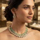 Rajwadi Collection Designer Polki Kundan And Pearl Choker Necklace Set