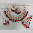 Rajwadi Collection Luxury Crystal Stone And Pearl Necklace Set