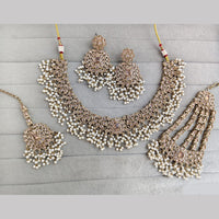 Rajwadi Collection Luxury Crystal Stone And Pearl Necklace Set