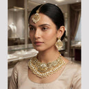 Rajwadi Collection Classic Kundan Stone And Pearl Choker Neckalce Set