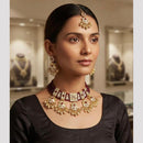 Rajwadi Collection Classic Kundan Stone And Pearl Choker Neckalce Set 