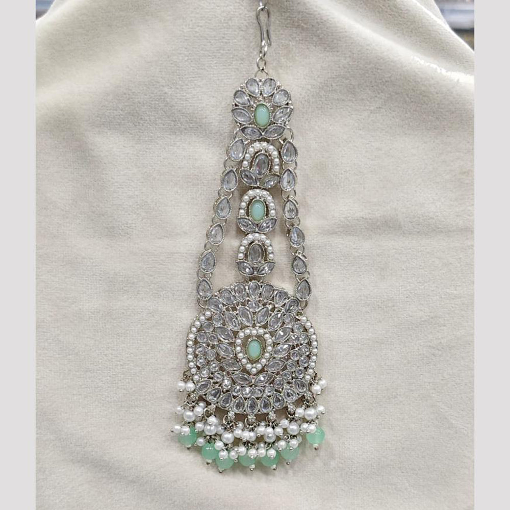 Rajwadi Collection Designer Crystal Stone And Pearl Bridal Passa for Women