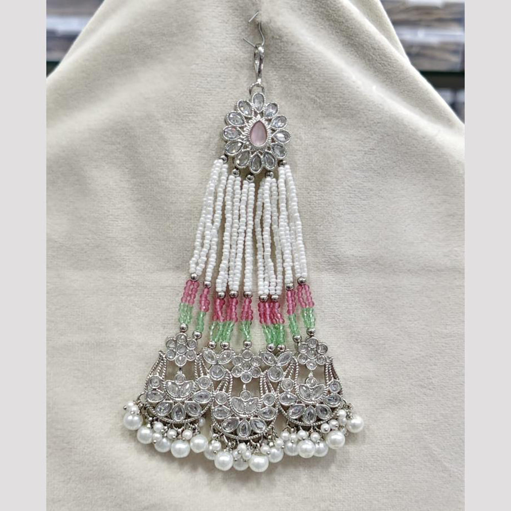 Rajwadi Collection Designer Crystal Stone And Pearl Bridal Passa for Women