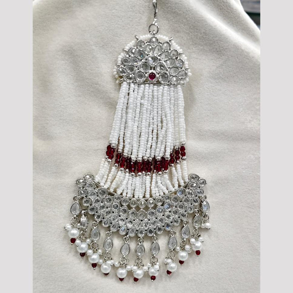 Rajwadi Collection Designer Crystal Stone And Pearl Bridal Passa for Women