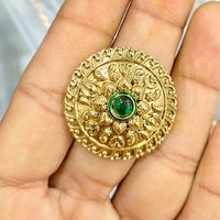 Rajwadi Collection Antique Finish Pota Stone Finger Ring