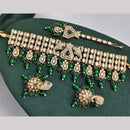 Rajwadi Collection Premium Pota Stone And Pearl Choker Necklace Set