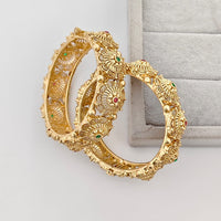 Rajwadi Collection Premium Pota Stone Openable Bangles Set