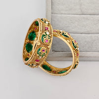Rajwadi Collection Premium Pota Stone Openable Bangles Set