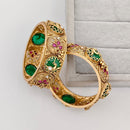 Rajwadi Collection Premium Pota Stone Openable Bangles Set