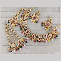 Rajwadi Collection Luxury Crystal Stone And Pearl Necklace Set