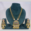 Rajwadi Collection Premium Pota Stone And Pearl Necklace Set