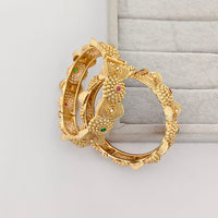 Rajwadi Collection Premium Pota Stone Openable Bangles Set