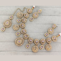 Rajwadi Collection Luxury Crystal Stone And Pearl Necklace Set