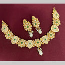 Rajwadi Collection Designer Pota Stone And Pearl Necklace Set