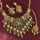 Rajwadi Collection Designer Pota Stone And Pearl Necklace Set
