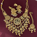 Rajwadi Collection Designer Pota Stone And Pearl Necklace Set