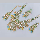 Rajwadi Collection Designer Pota Stone And Pearl Necklace Set
