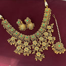 Rajwadi Collection Designer Pota Stone And Pearl Necklace Set
