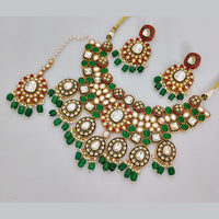 Rajwadi Collection Designer Pota Stone And Pearl Necklace Set