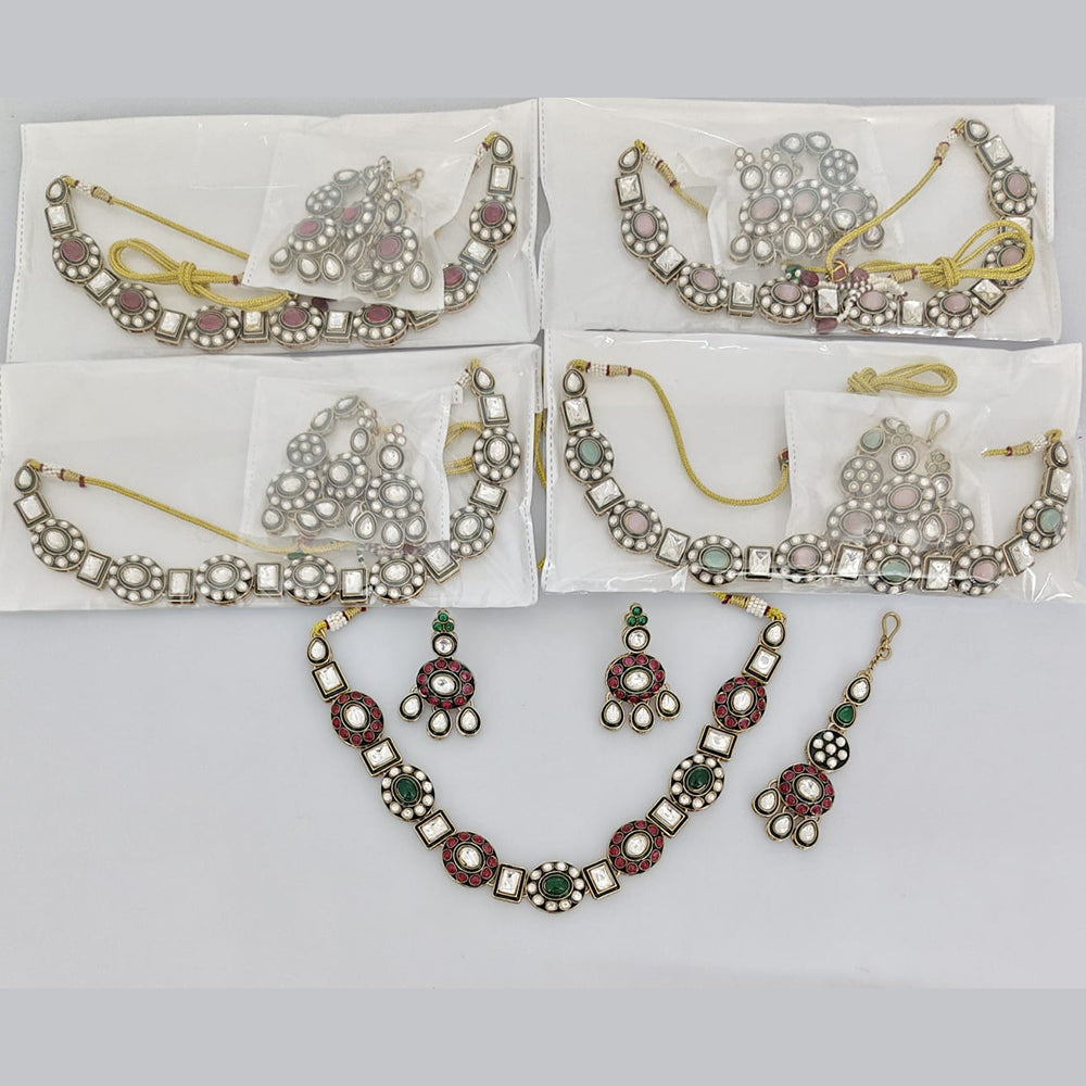 Rajwadi Collection Designer Pota Stone Necklace Set
