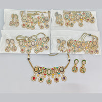 Rajwadi Collection Designer Pota Stone Choker Necklace Set
