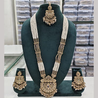 Rajwadi Collection Designer Crystal Stone And Beads Long Necklace Set
