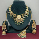 Rajwadi Collection Designer Pota Stone And Pearl Necklace Set