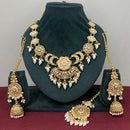 Rajwadi Collection Designer Pota Stone And Pearl Necklace Set