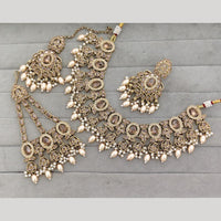 Rajwadi Collection Luxury Crystal Stone And Pearl Designer Necklace Set