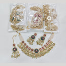 Rajwadi Collection Luxury Pota Stone And Pearl Designer Necklace Set