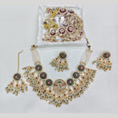 Rajwadi Collection Luxury Pota Stone And Pearl Designer Necklace Set