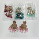 Rajwadi Collection Elegant Crystal Stone And Pearl Dangler Earrings