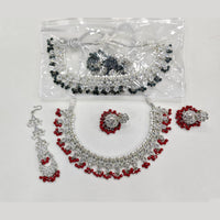Rajwadi Collection Luxury Crystal Stone And Pearl Designer Necklace Set