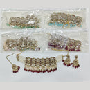 Rajwadi Collection Luxury Crystal Stone And Pearl Designer Choker Necklace Set