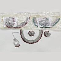 Rajwadi Collection Luxury Crystal Stone And Pearl Designer Necklace Set