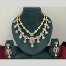 Rajwadi Collection Stylish Pota Stone And Polki Kundan Necklace Set 